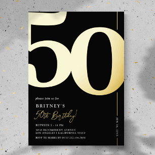 Elegant Fifty 50ste verpartij Folie Uitnodiging