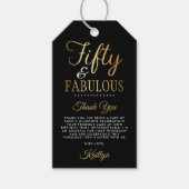 Elegant Fifty and Fabulous! 50th Birthday Party Cadeaulabel (Voorkant)