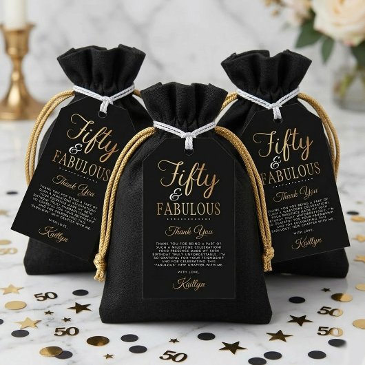 Elegant Fifty and Fabulous! 50th Birthday Party Cadeaulabel