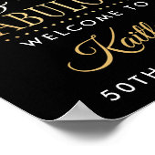 Elegant Fifty and Fabulous! 50th Birthday Party Poster (Hoek)
