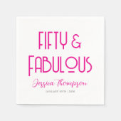 Elegant Fifty and Fabulous Art Deco 50th Birthday Servet (Voorkant)