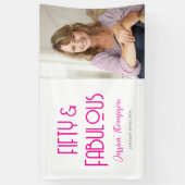 Elegant Fifty and Fabulous Art Deco 50th Birthday Spandoek (Verticaal)