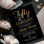 Elegant Fifty en Fabulous! 50ste Verjaardagsfeest Kaart