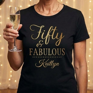 Elegant Fifty en Fabulous! 50ste Verjaardagsfeest T-shirt