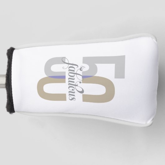 Elegant Fifty & Fabulous 50th Birthday Modern Golfheadcover (Voorkant)