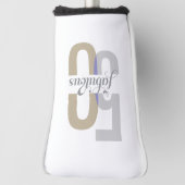 Elegant Fifty & Fabulous 50th Birthday Modern Golfheadcover (Draai 90)