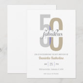 Elegant Fifty & Fabulous Modern 50e verjaardag Kaart (Voorkant / Achterkant)