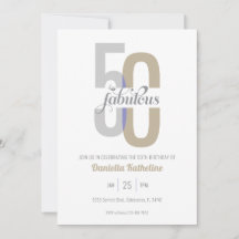 Elegant Fifty & Fabulous Modern 50e verjaardag