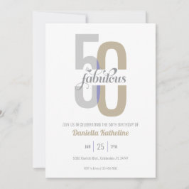 Elegant Fifty & Fabulous Modern 50e verjaardag Kaart