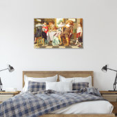 Elegant figuren die aan een tabel vastzitten canvas afdruk (Insitu (Slaapkamer))