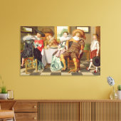 Elegant figuren die aan een tabel vastzitten canvas afdruk (Insitu (Woonkamer))