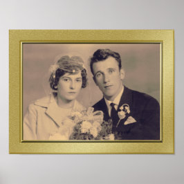 Elegant fijn goud grens lijst aangepast foto poste poster