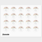 Elegant Fijne Herfst Bloemige Bruidsfeest Favor Ronde Sticker (Vel)