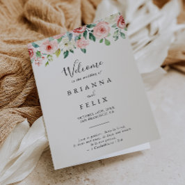 Elegant Fijne Herfst Bloemige Geplooide Trouw Programma