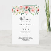 Elegant Fijne Herfst Bloemige Geplooide Trouw Programma (Voorkant)