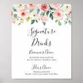Elegant Fijne Herfst Bloemige Signature Dranken Bo Poster (Voorkant)