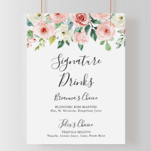 Elegant Fijne Herfst Bloemige Signature Dranken Bo Poster