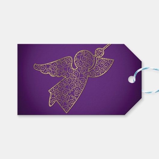 Elegant filigree angel cadeaulabel (Voorkant (Horizontaal))
