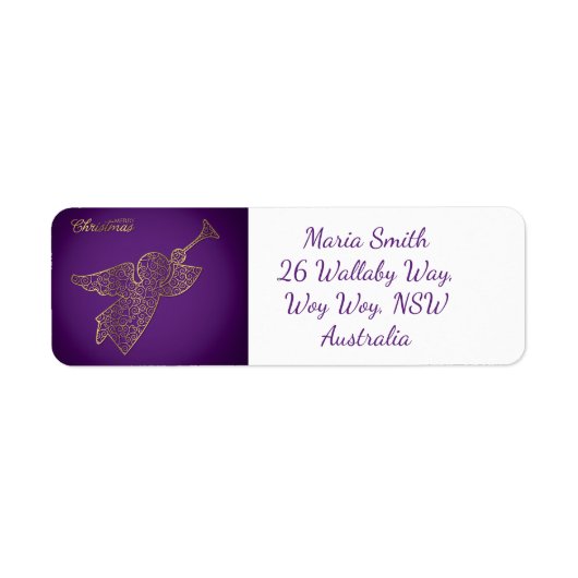 Elegant filigree angel etiket (Voorkant)