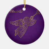 Elegant filigree angel keramisch ornament (Voorkant)