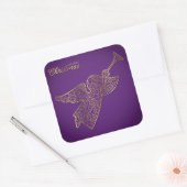 Elegant filigree angel vierkante sticker (Envelop)
