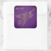 Elegant filigree angel vierkante sticker (Tas)