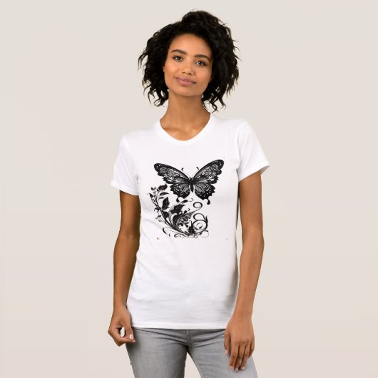 Elegant Filigree Butterfly T-Shirt (Voorkant volledig)