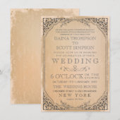 Elegant Filigree Lijst Border Wedding Kaart (Voorkant / Achterkant)