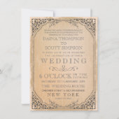 Elegant Filigree Lijst Border Wedding Kaart (Voorkant)