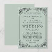  Elegant Filigree Lijst Border Wedding Kaart (Voorkant / Achterkant)