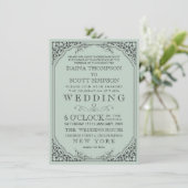  Elegant Filigree Lijst Border Wedding Kaart (Staand voorkant)