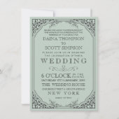  Elegant Filigree Lijst Border Wedding Kaart (Voorkant)