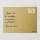 Elegant Filigree Navy Gold Wedding Briefkaart (Achterkant)