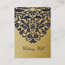 Elegant Filigree Navy Gold Wedding Informatiekaartje