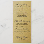 Elegant Filigree Navy Gold Wedding Programmakaart (Achterkant)