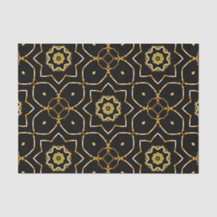 Elegant Filigree Sparkly Shiny Gold & Black Mosaic Tissuepapier