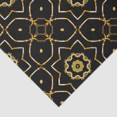 Elegant Filigree Sparkly Shiny Gold & Black Mosaic Tissuepapier (Detail)