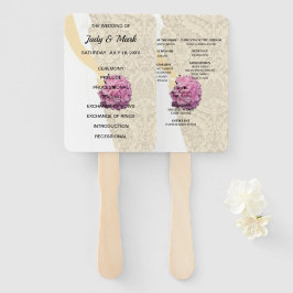 Elegant Filigree Wedding Gown Programme Handwaaier