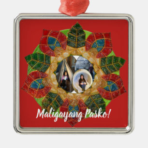 Elegant Filipino Parol Style, FilAm, Filipijnen Metalen Ornament