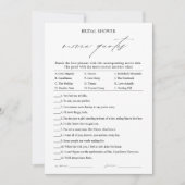 Elegant Film Liefde Quotes Vrijgezellenfeest Game  Kaart (Voorkant)