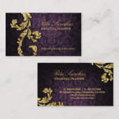 Elegant Financial Planner Gold Leaf Paars Visitekaartje (Voorkant / Achterkant)