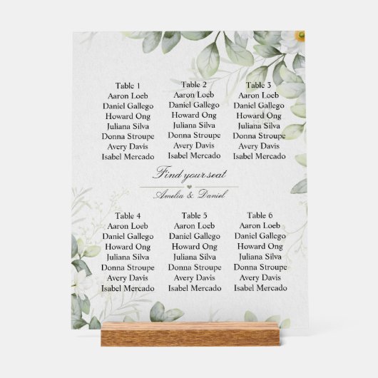Elegant “Find Your Seat” Wedding Sign Acryl Bord (Voorkant)