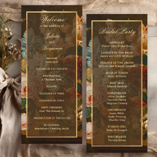 Elegant Fine Art Floral Still Life Wedding Programmakaart