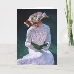 Elegant Fine Art Victoriaans Lady Reading Kaart