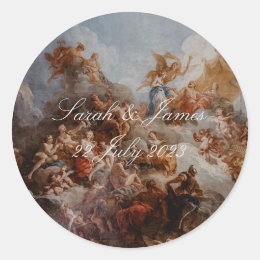 Elegant Fine Art Vintage Wedding Sticker (Voorkant)