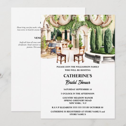 Elegant fine dining populier topiary restaurant kaart (Voorkant / Achterkant)