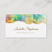 Elegant Fire Opal Rainbow Gemstone Modern Visitekaartje (Voorkant)