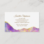 Elegant Fire Opal Rainbow Gemstone Moderne Busines Visitekaartje (Achterkant)