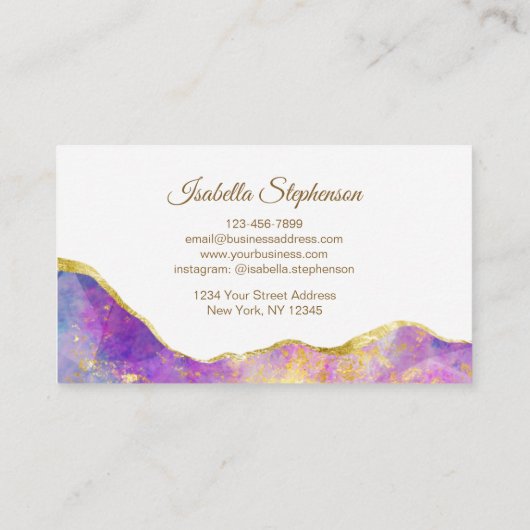 Elegant Fire Opal Rainbow Gemstone Moderne Busines Visitekaartje (Achterkant)