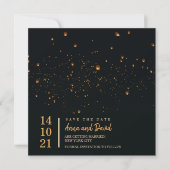 Elegant Fire Sky Lantern Save the Date Kaart (Voorkant)